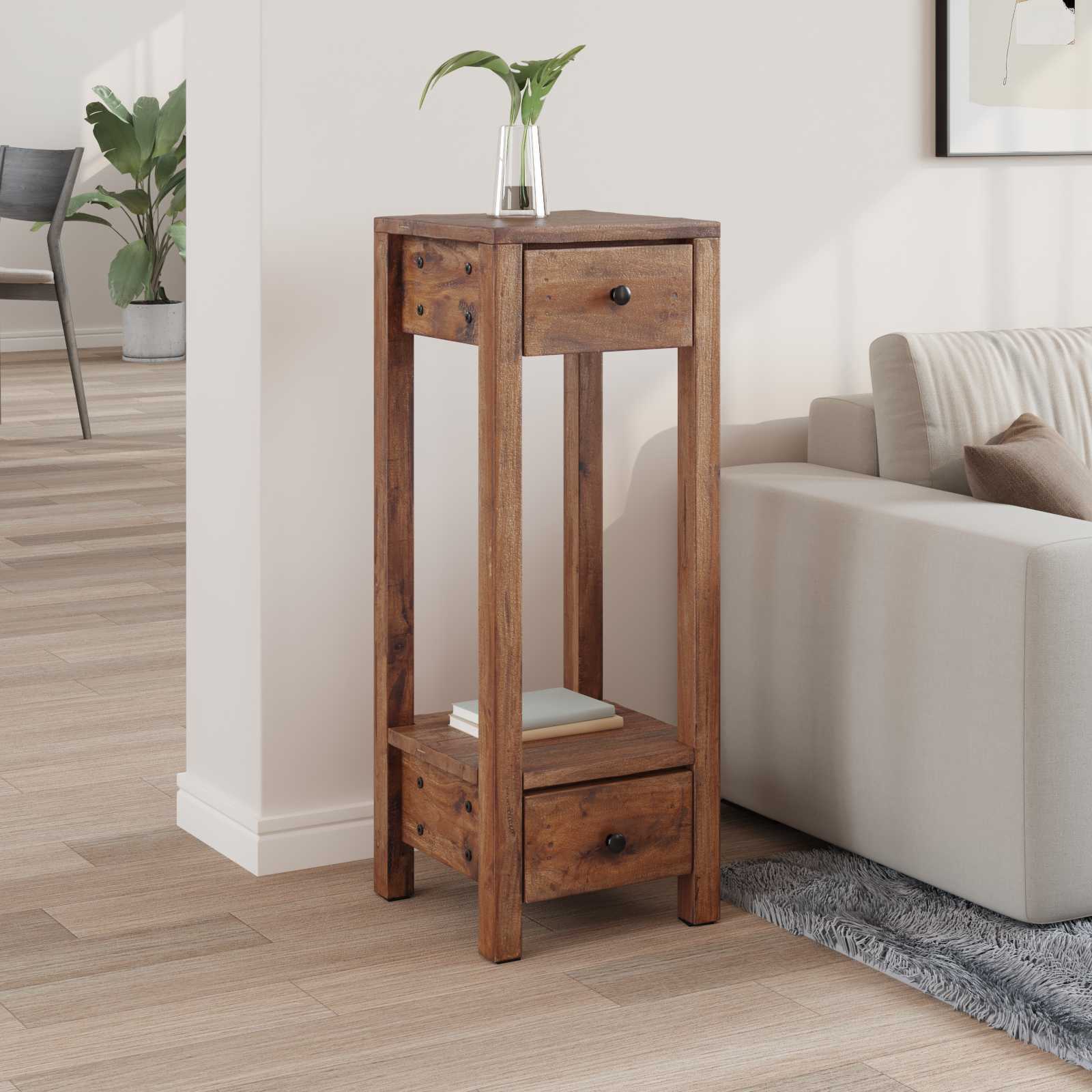 Soporte de plantas Marrón 30 x 30 x 80 cm Madera de Caoba