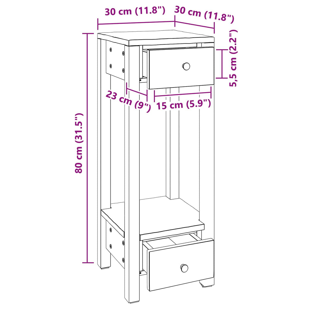 Soporte de plantas Marrón 30 x 30 x 80 cm Madera de Caoba