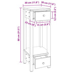Soporte de plantas Marrón 30 x 30 x 80 cm Madera de Caoba