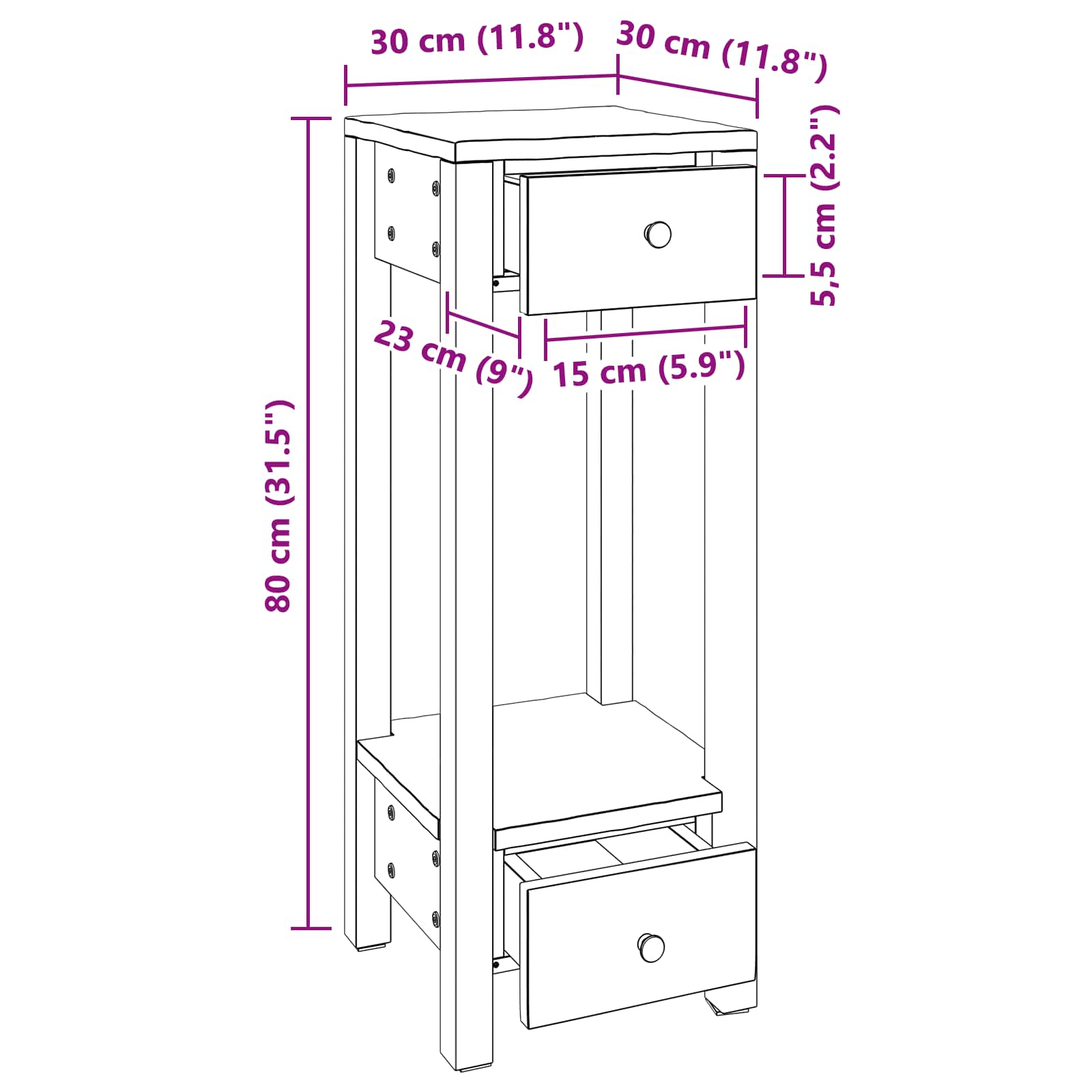 Soporte de plantas Marrón 30 x 30 x 80 cm Madera de Caoba