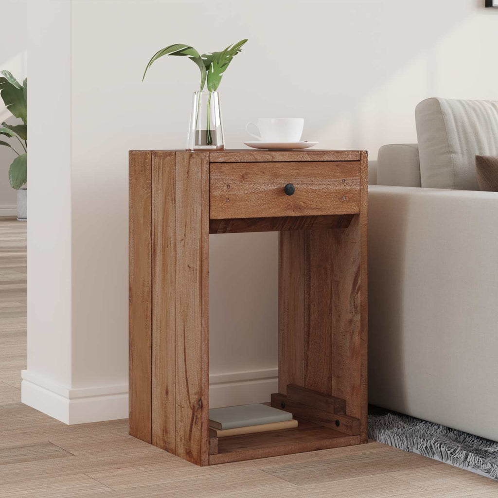 Mesita de Noche Marrón 63 x 30 x 79 cm Madera de Caoba Sólida