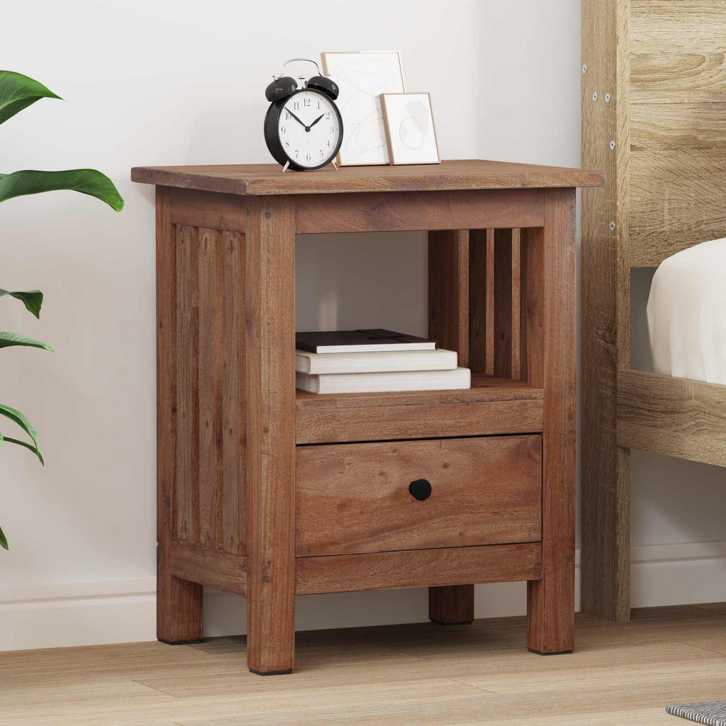 Mesita de Noche Marrón 41 x 30 x 50 cm Madera de Caoba Sólida