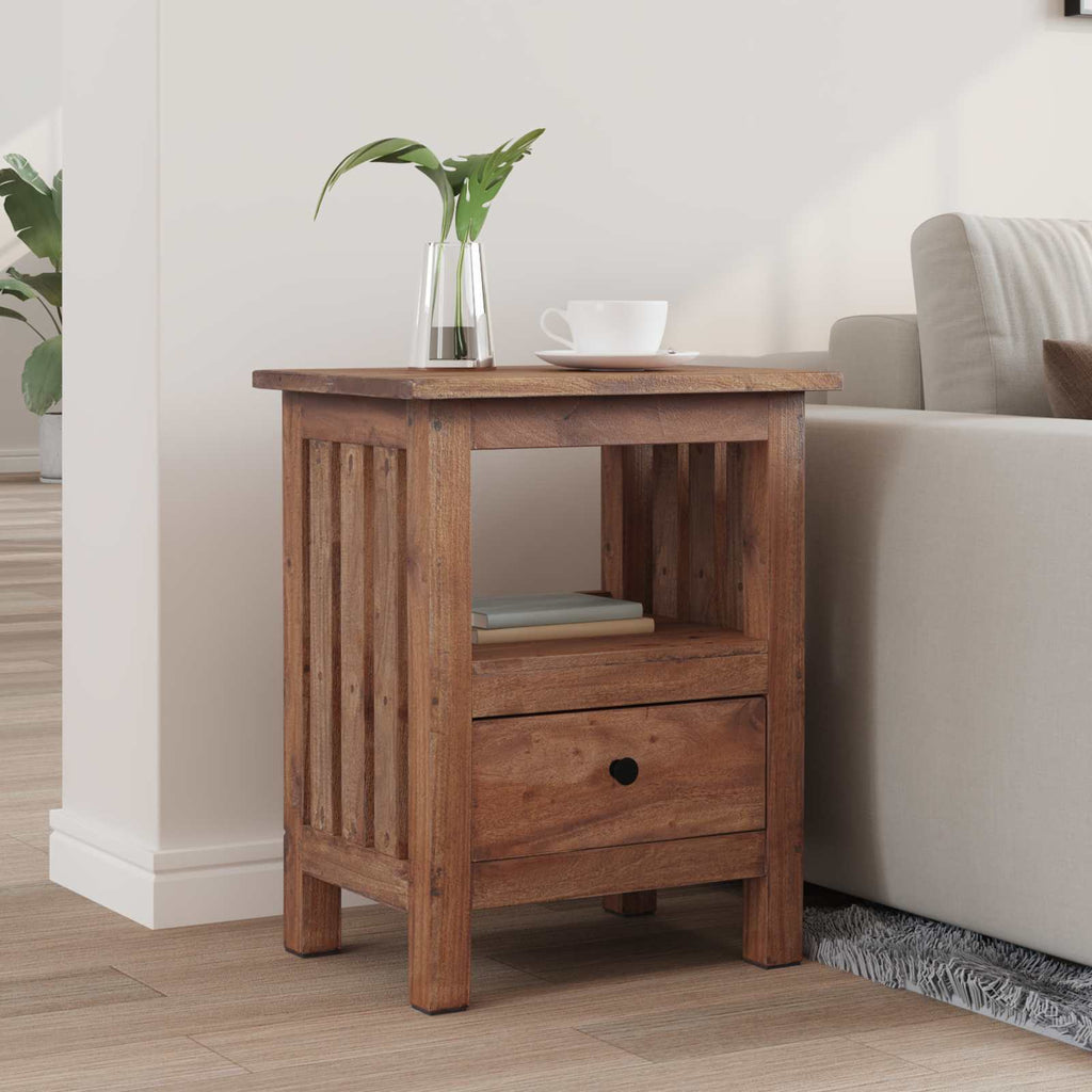 Mesita de Noche Marrón 41 x 30 x 50 cm Madera de Caoba Sólida