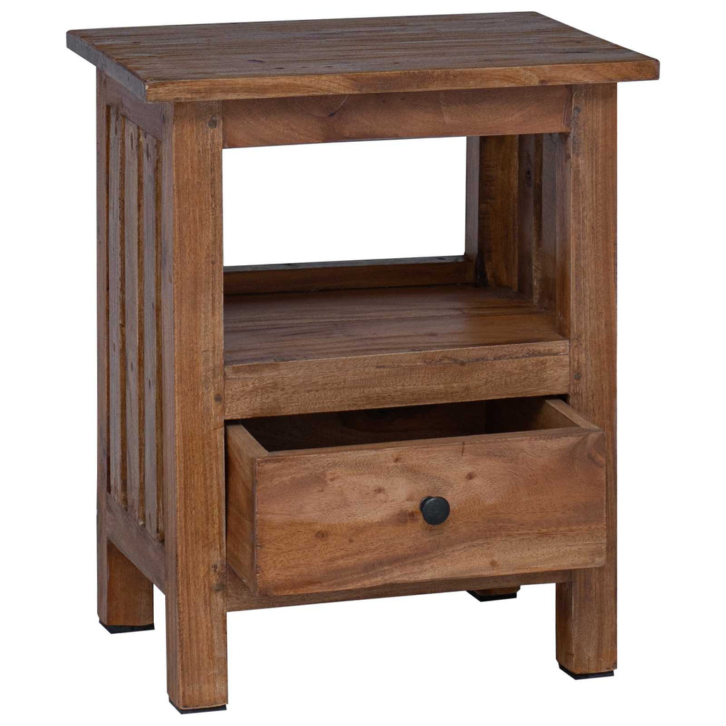 Mesita de Noche Marrón 41 x 30 x 50 cm Madera de Caoba Sólida