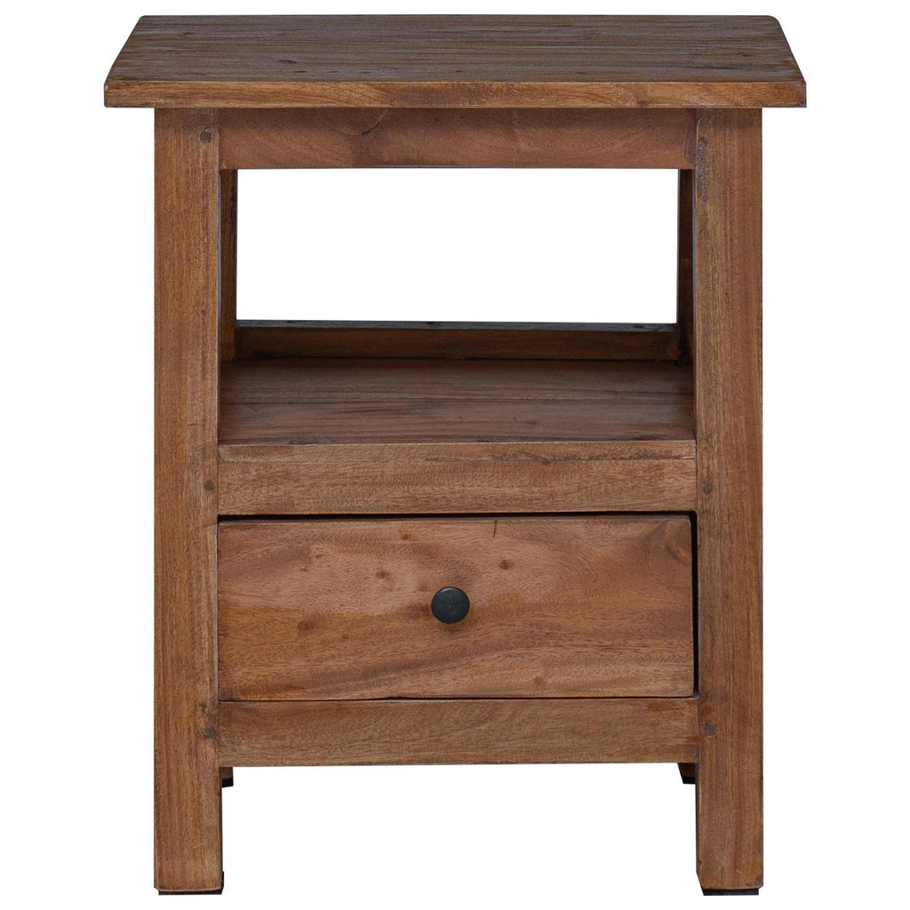 Mesita de Noche Marrón 41 x 30 x 50 cm Madera de Caoba Sólida