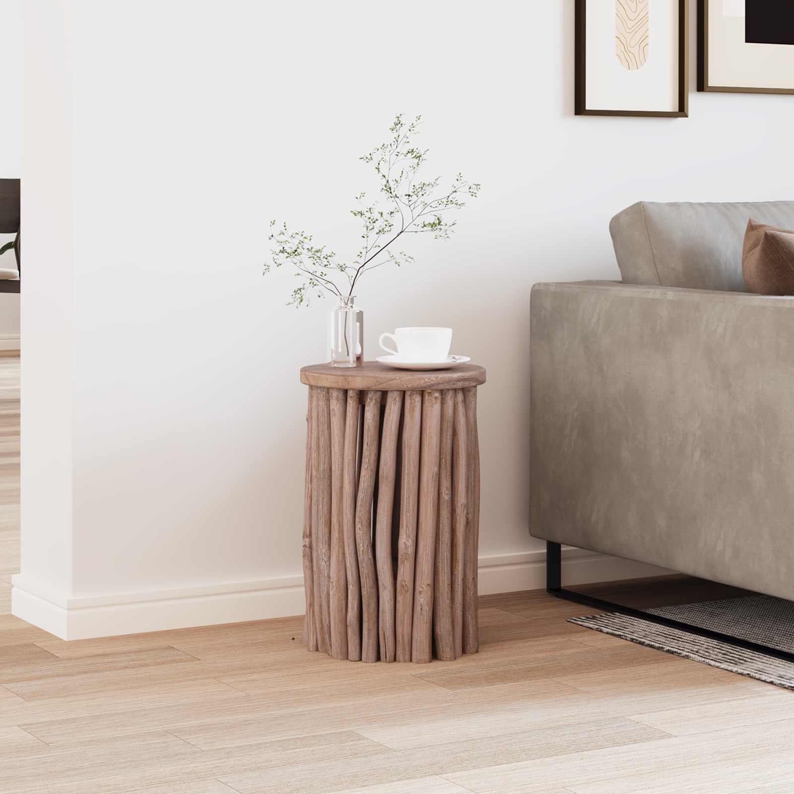 Taburete Natural 30 x 30 x 45 cm Madera de teca maciza