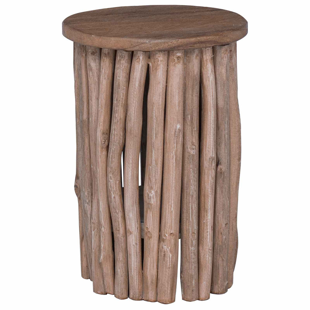 Taburete Natural 30 x 30 x 45 cm Madera de teca maciza