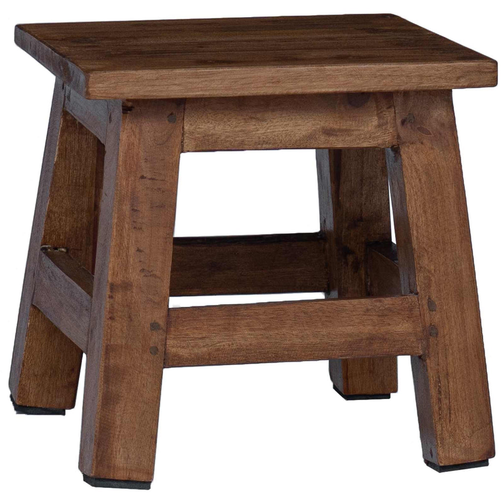 Taburete Natural 26 x 26 x 26 cm Madera de Caoba