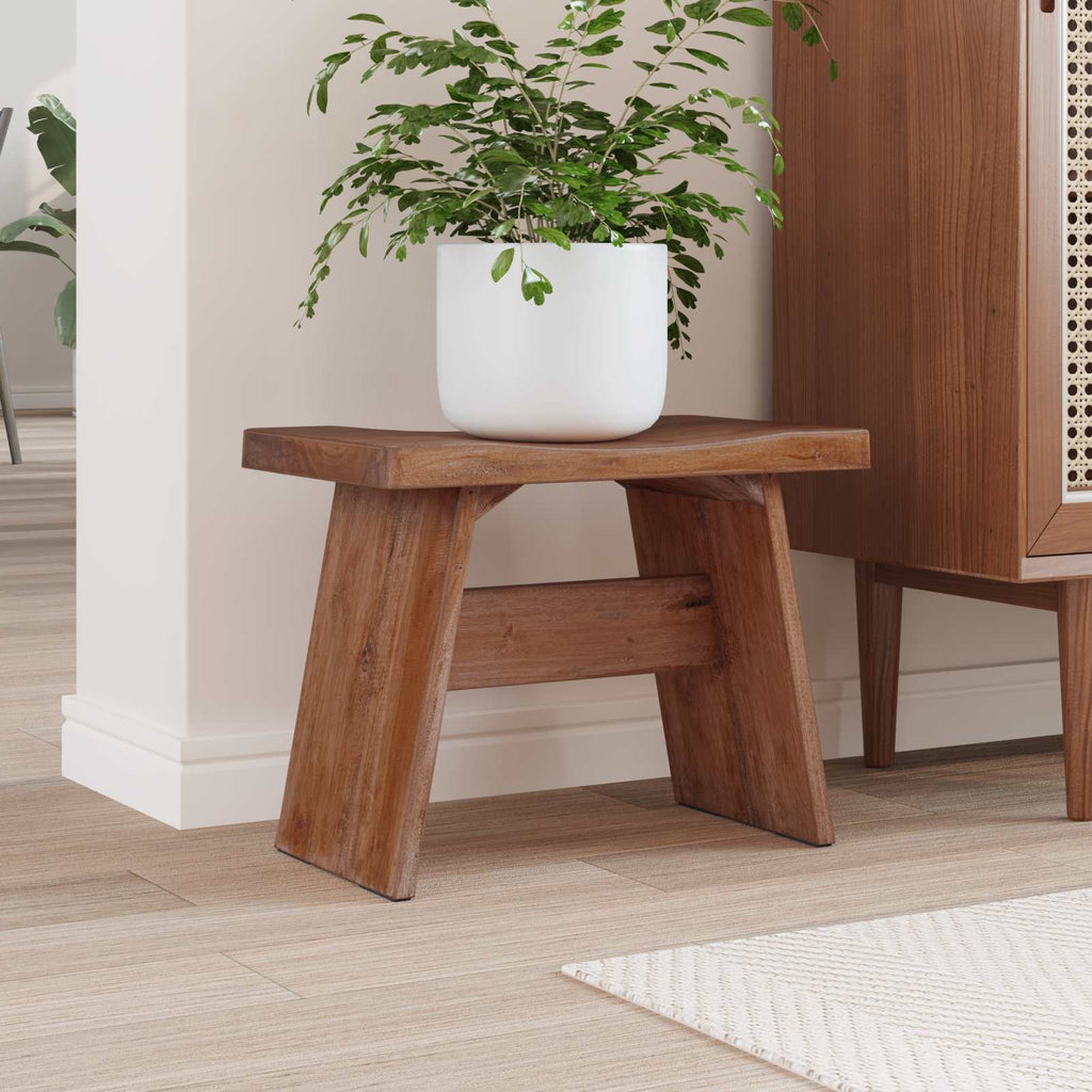 Taburete Natural 40 x 25 x 31 cm Madera de Caoba