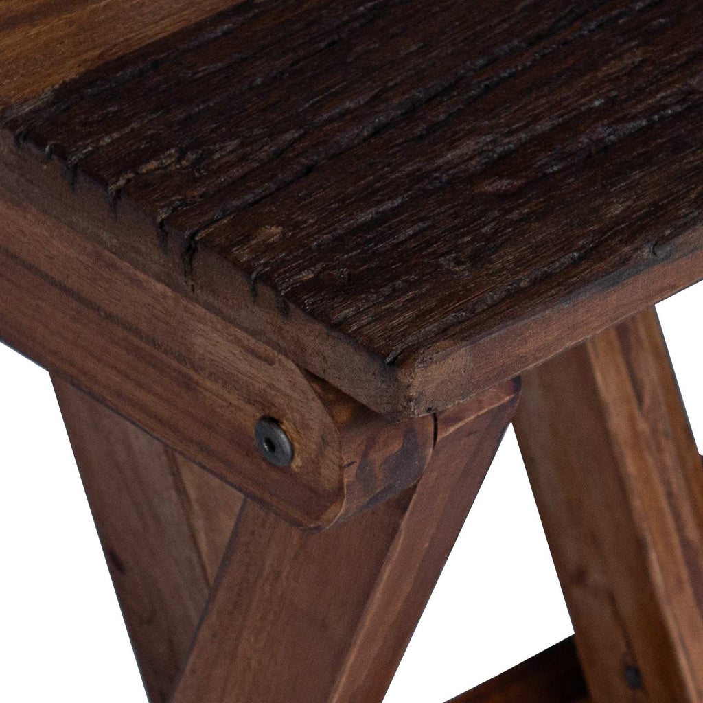 Taburete Natural 30 x 30 x 48 cm Madera maciza recuperada
