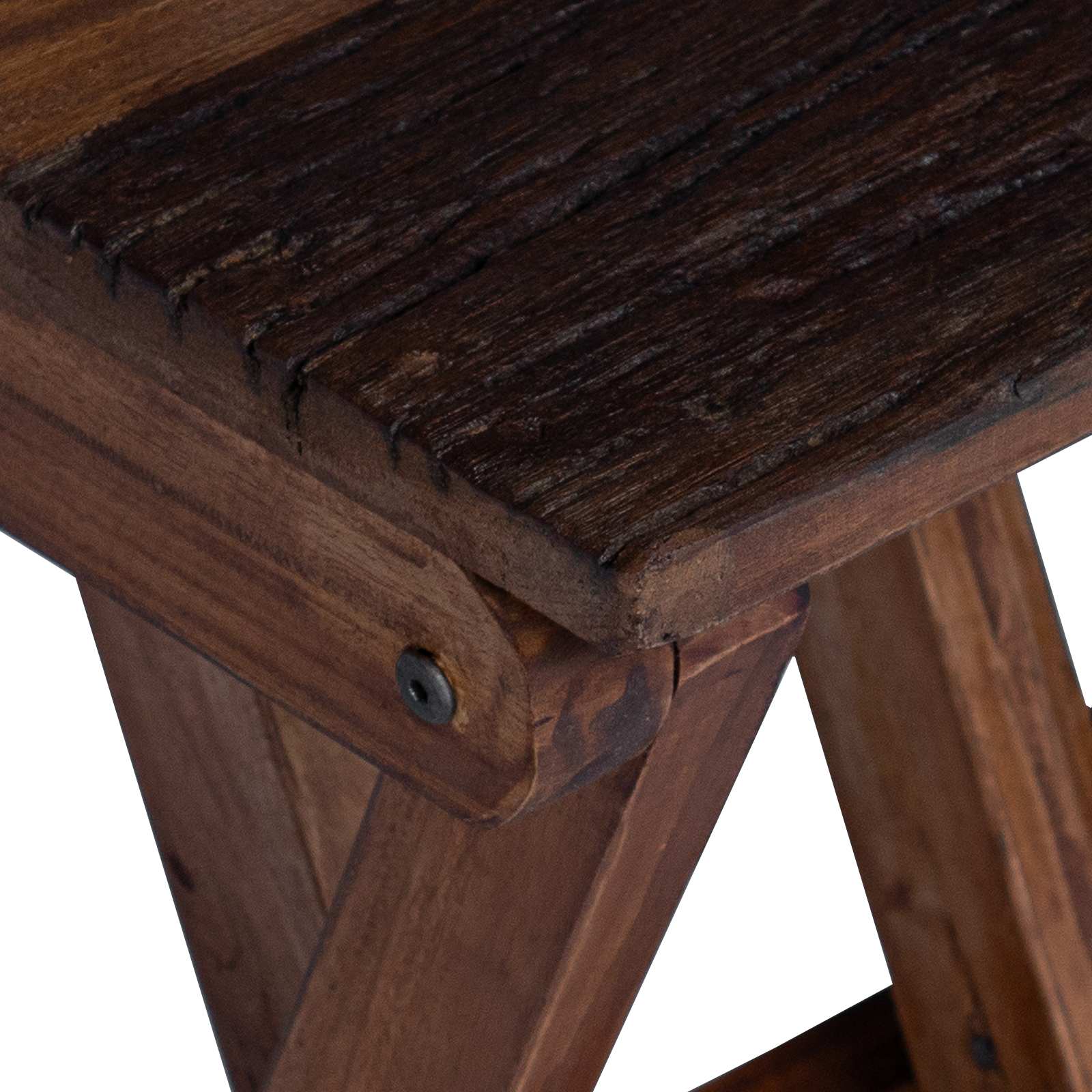 Taburete Natural 30 x 30 x 48 cm Madera maciza recuperada