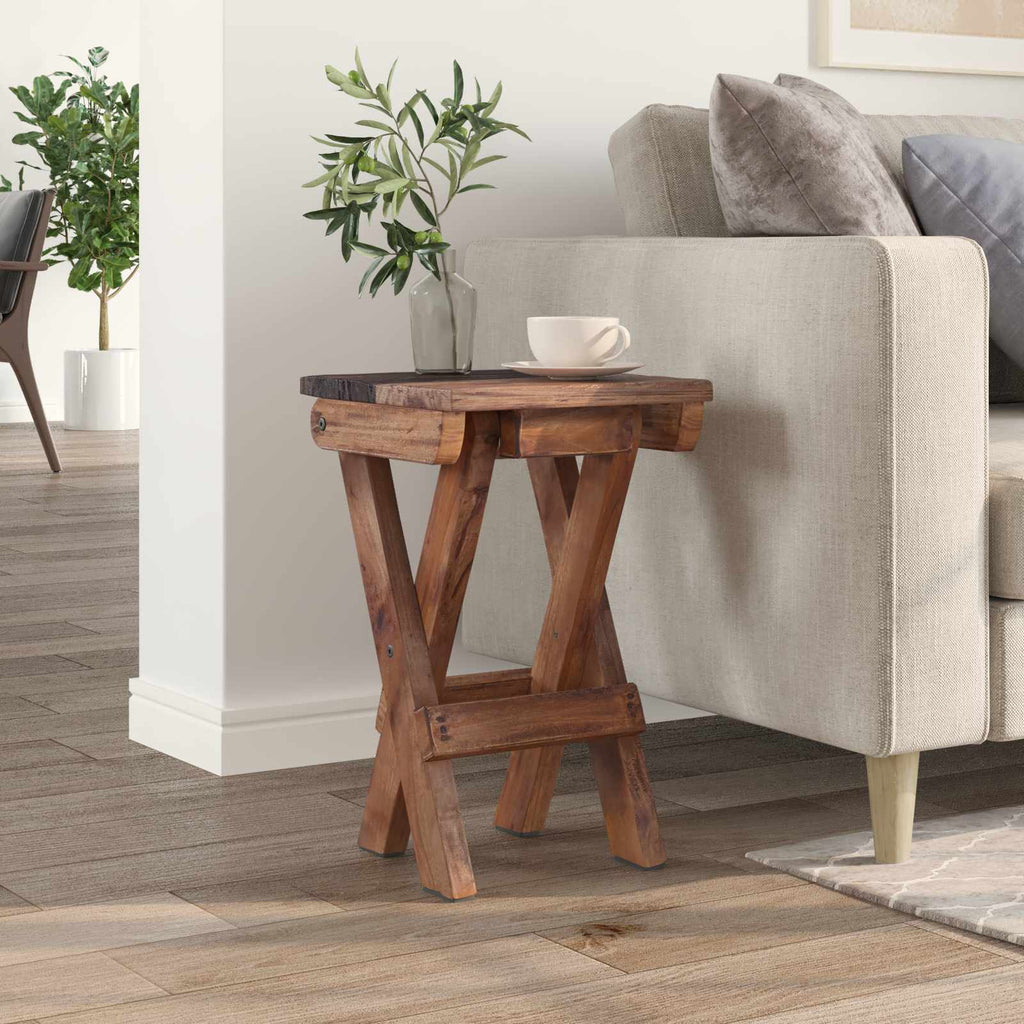 Taburete Natural 30 x 30 x 48 cm Madera maciza recuperada