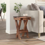Taburete Natural 30 x 30 x 48 cm Madera maciza recuperada