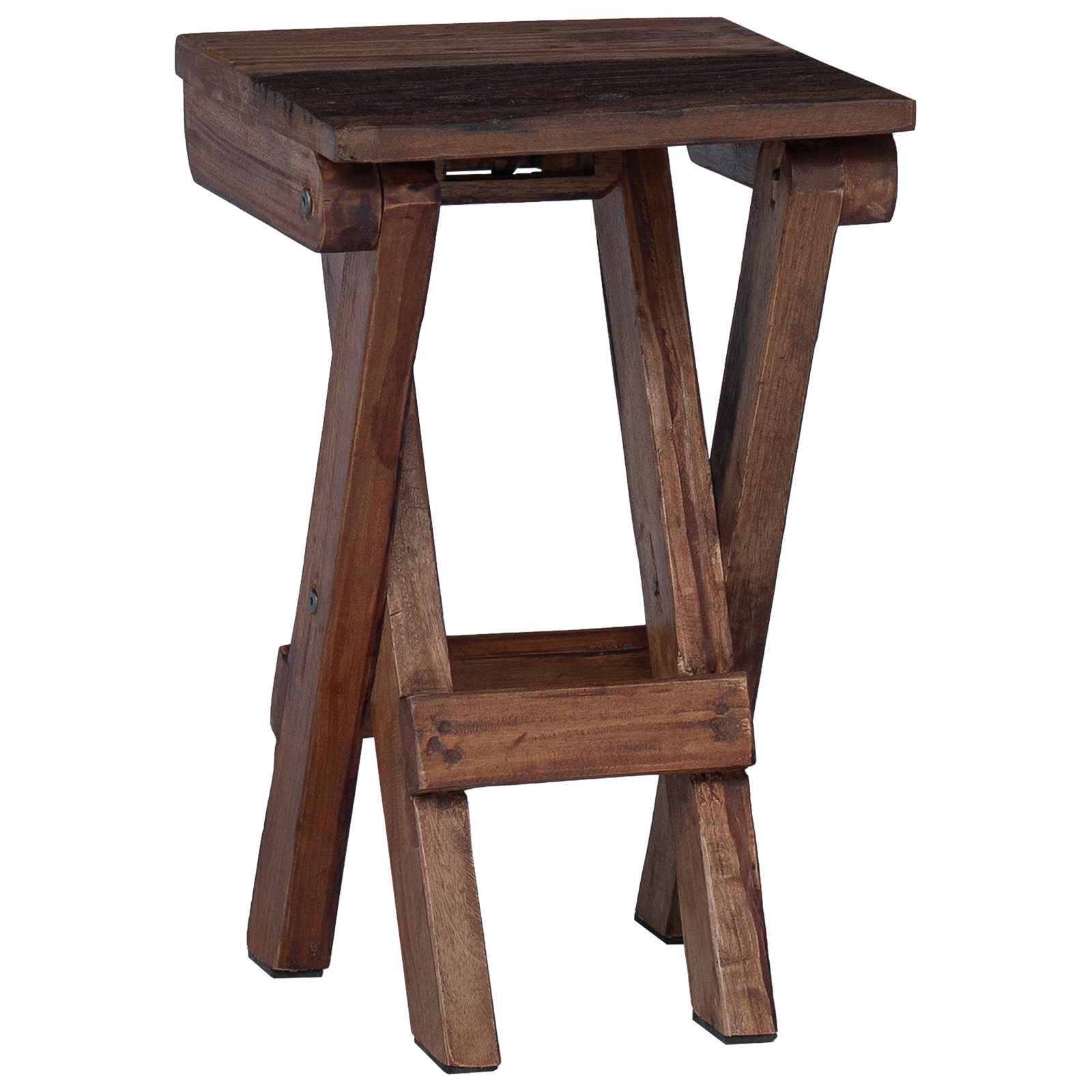 Taburete Natural 30 x 30 x 48 cm Madera maciza recuperada