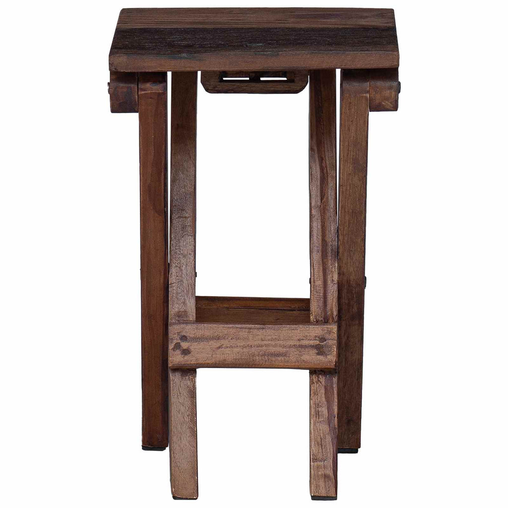 Taburete Natural 30 x 30 x 48 cm Madera maciza recuperada