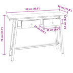 Escritorio Marrón 110 x 30 x 79 cm Madera de Caoba Sólida
