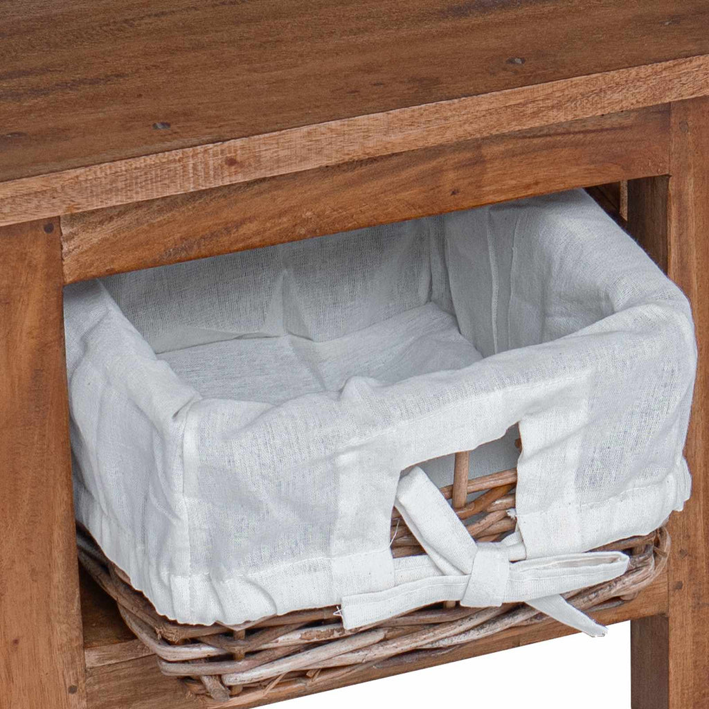 Mesa lateral Marrón 38 x 28 x 35 cm Madera maciza de Caoba