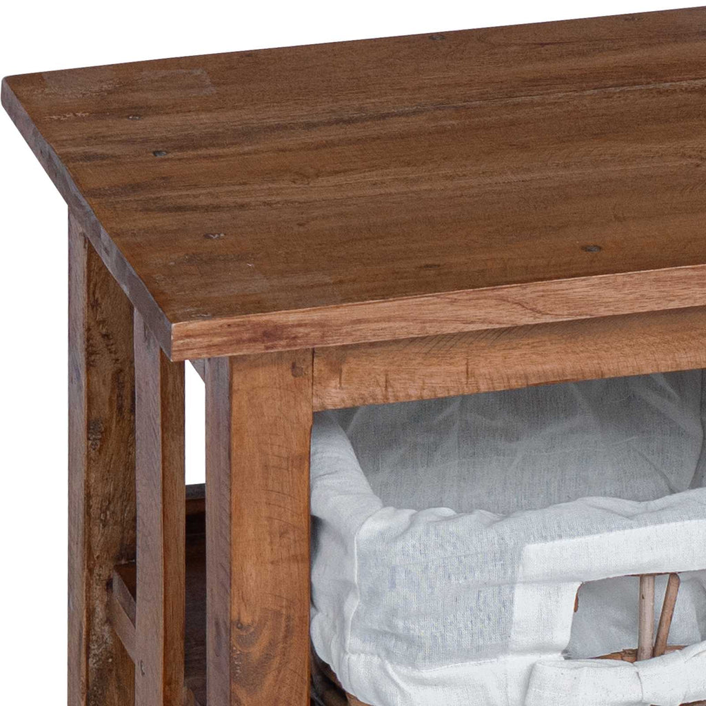 Mesa lateral Marrón 38 x 28 x 35 cm Madera maciza de Caoba
