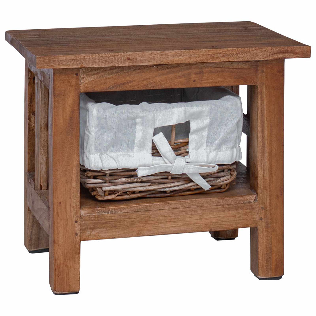 Mesa lateral Marrón 38 x 28 x 35 cm Madera maciza de Caoba