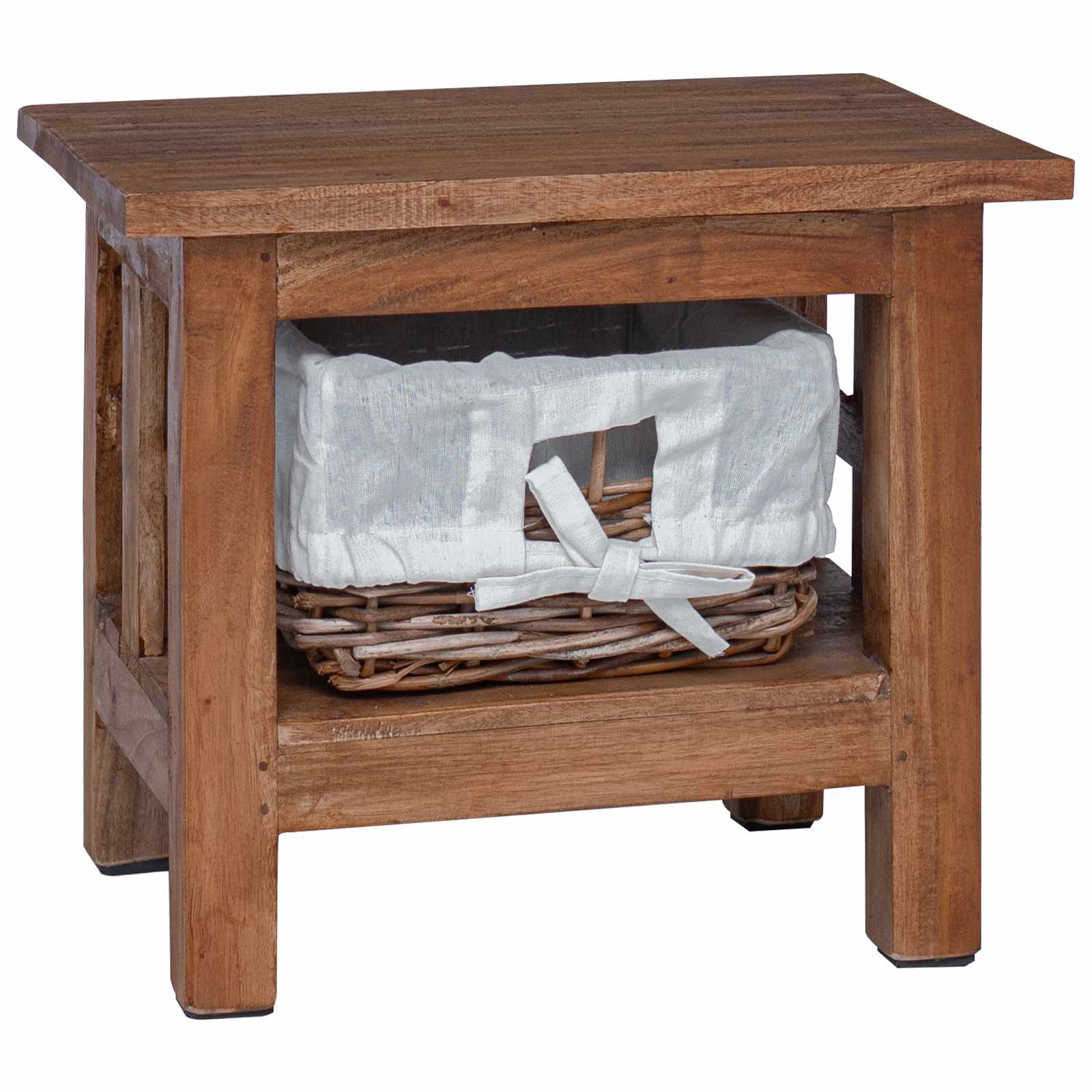 Mesa lateral Marrón 38 x 28 x 35 cm Madera maciza de Caoba