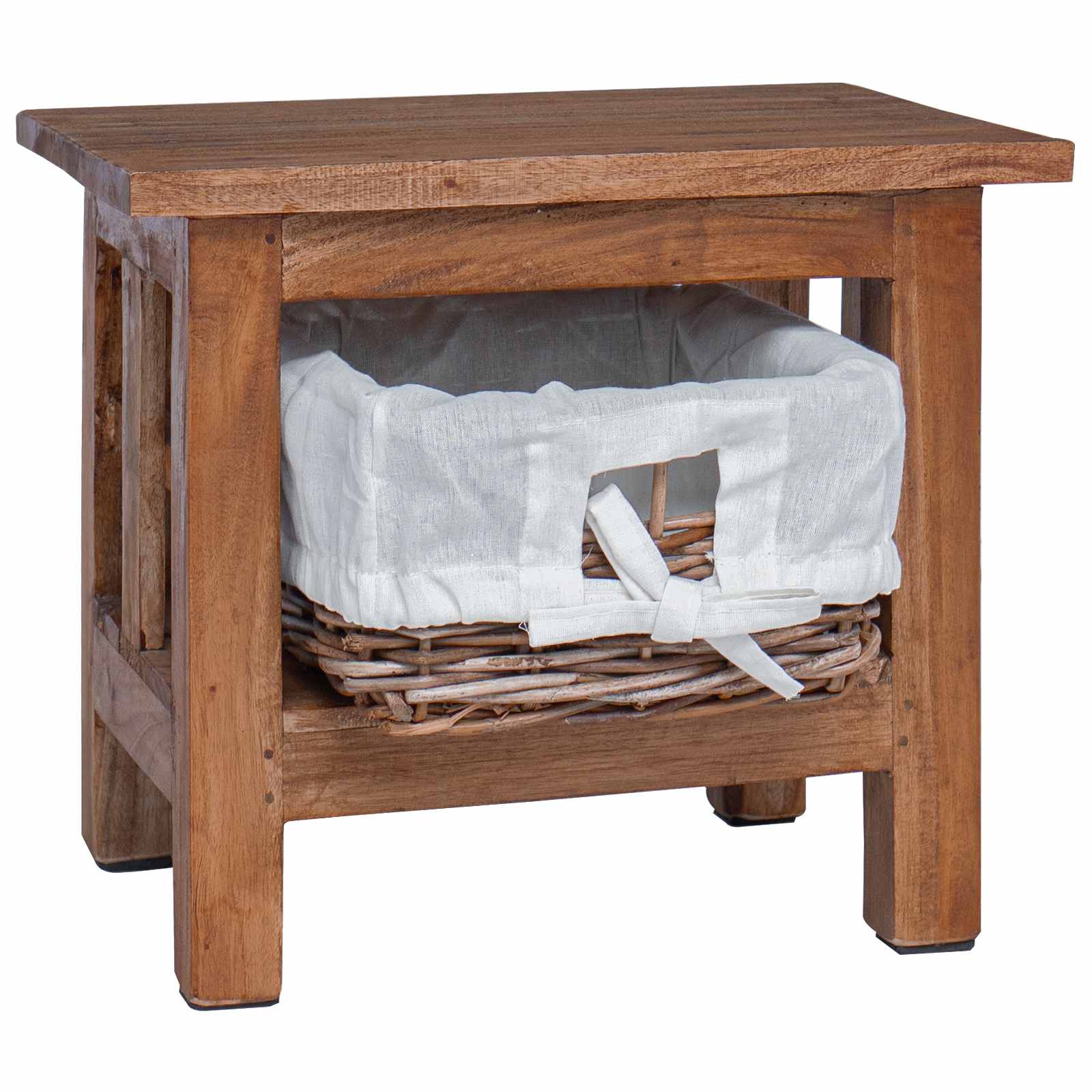 Mesa lateral Marrón 38 x 28 x 35 cm Madera maciza de Caoba