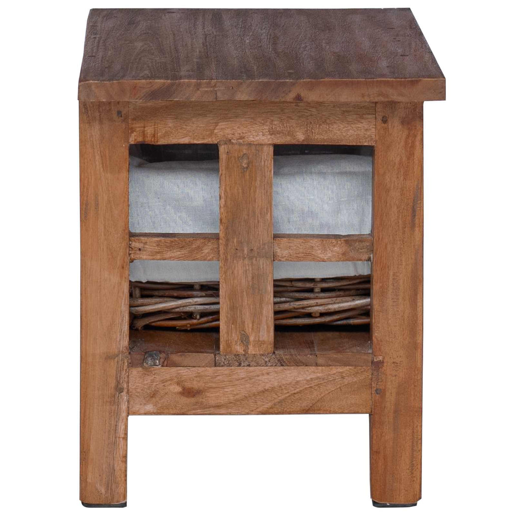 Mesa lateral Marrón 38 x 28 x 35 cm Madera maciza de Caoba