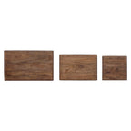 Mesa Nido 3 pcs Marrón Madera maciza de Caoba