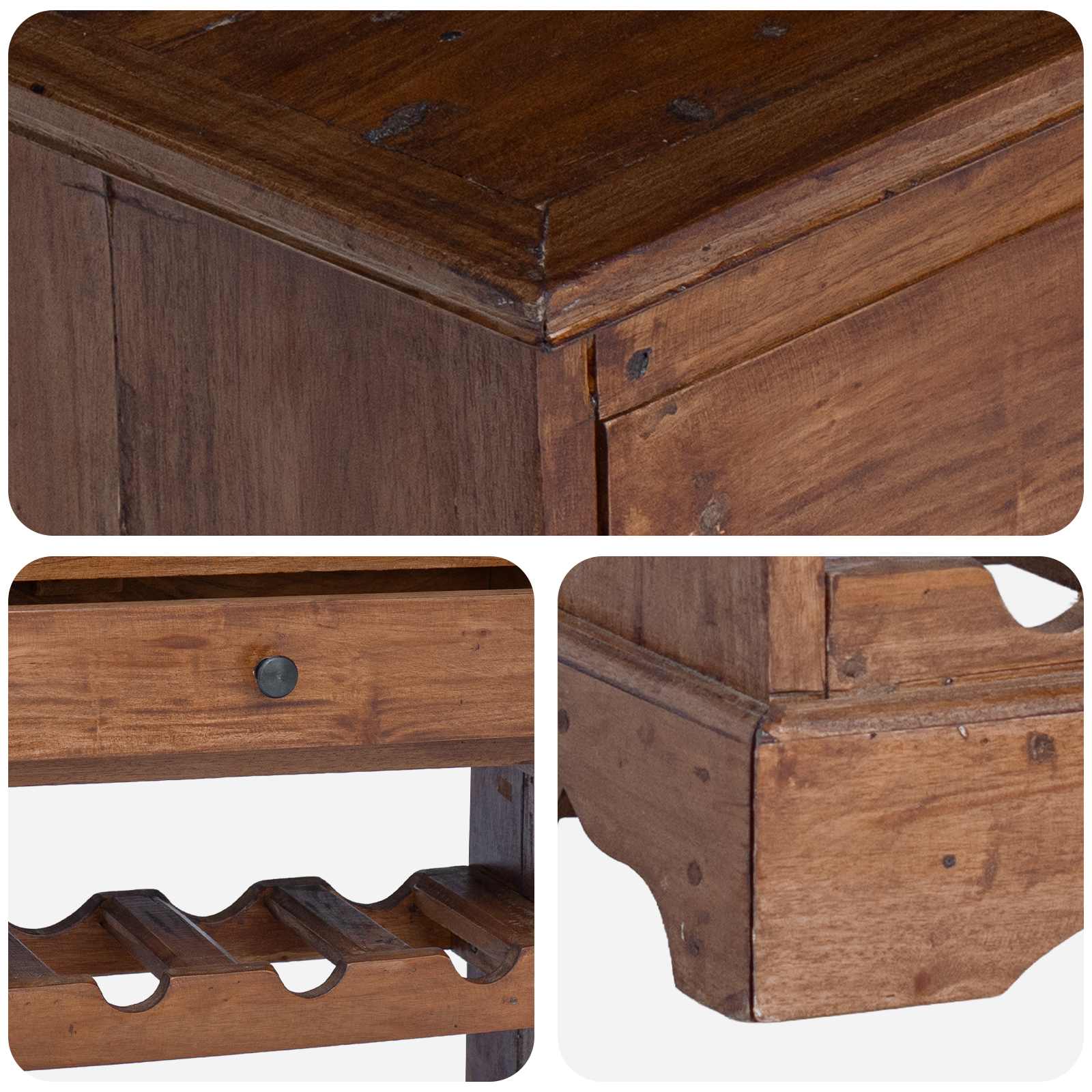 Estante de Vino 55 x 23 x 85 cm Madera de Caoba Sólida