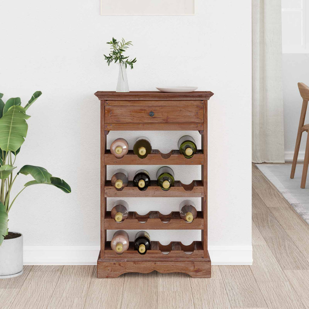 Estante de Vino 55 x 23 x 85 cm Madera de Caoba Sólida
