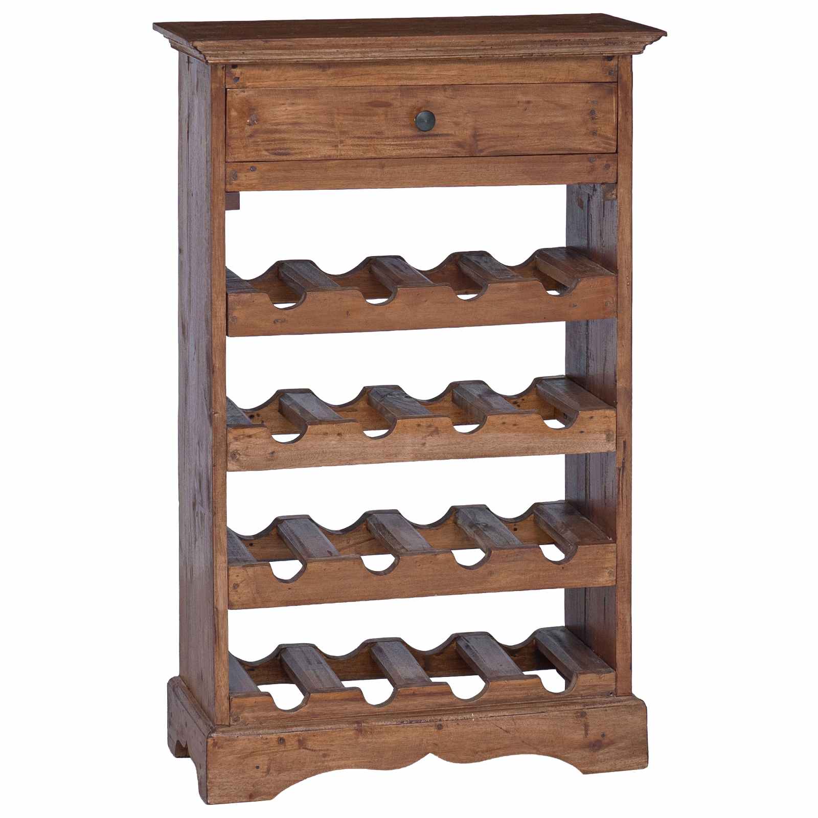 Estante de Vino 55 x 23 x 85 cm Madera de Caoba Sólida