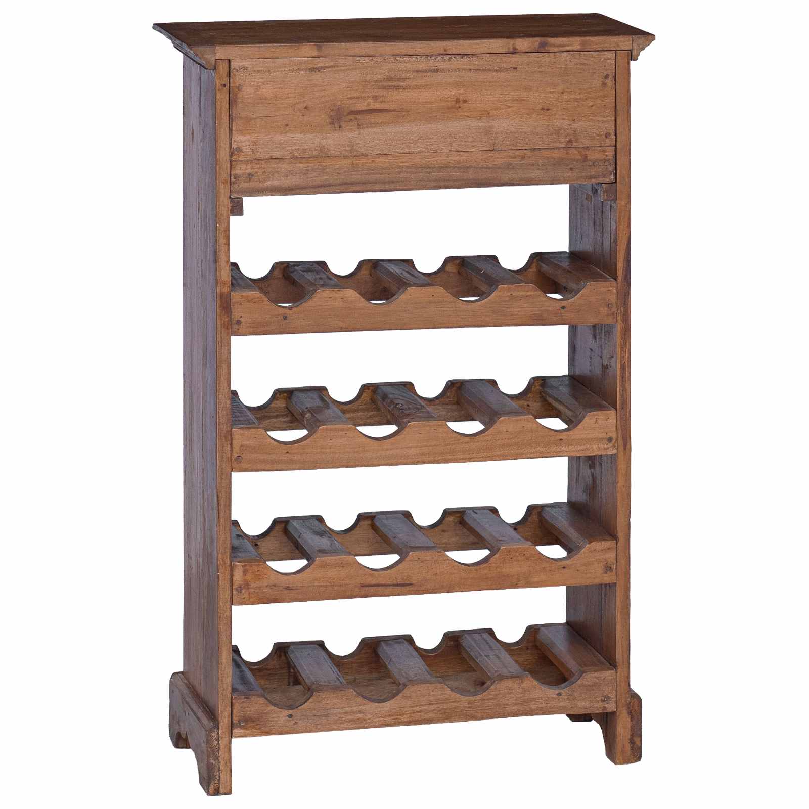 Estante de Vino 55 x 23 x 85 cm Madera de Caoba Sólida