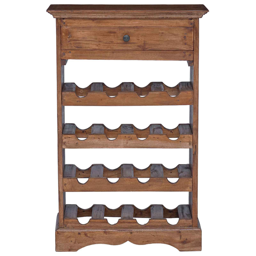 Estante de Vino 55 x 23 x 85 cm Madera de Caoba Sólida