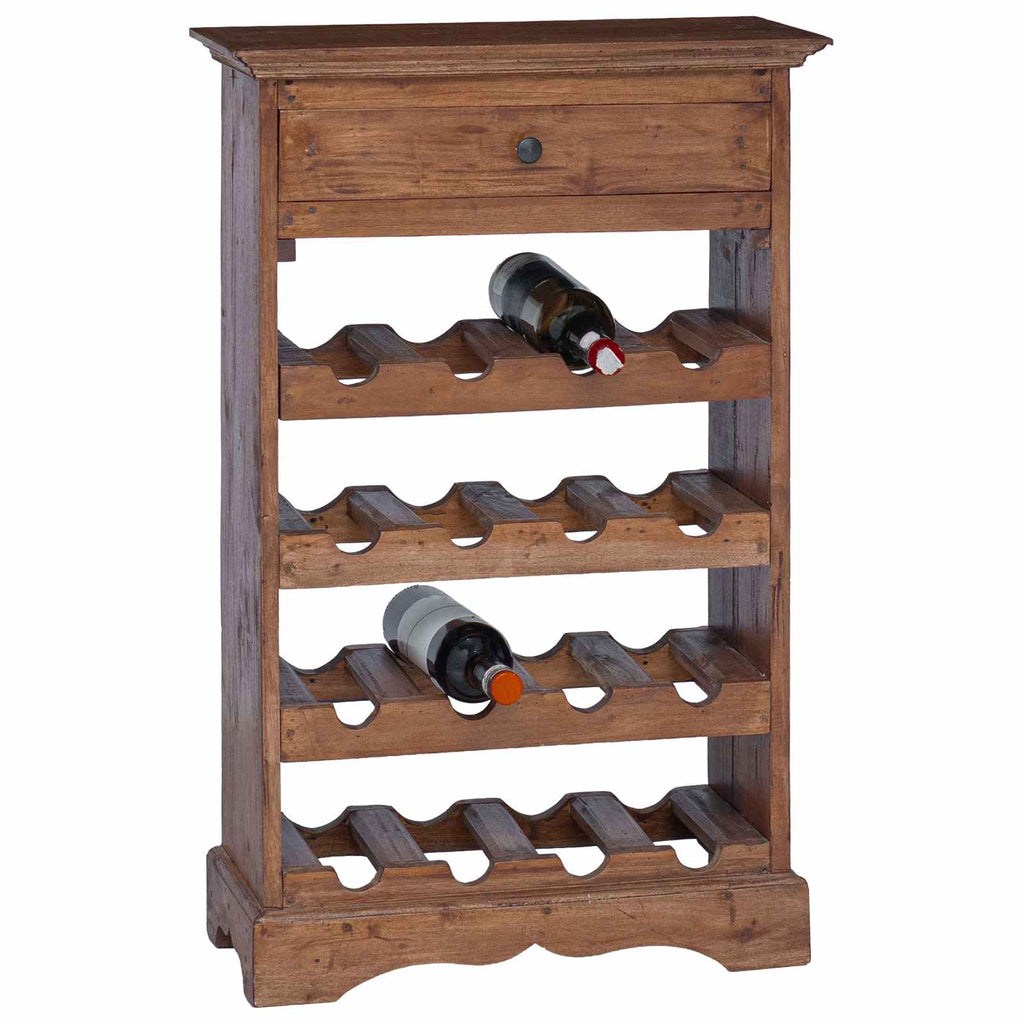 Estante de Vino 55 x 23 x 85 cm Madera de Caoba Sólida
