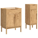 Juego de muebles de baño con cajón FLORO 2 pcs Marrón cera