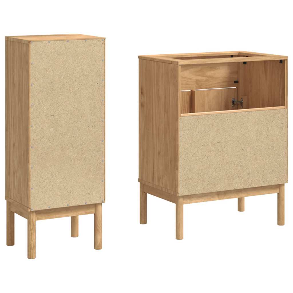 Juego de muebles de baño con cajón FLORO 2 pcs Marrón cera