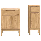 Juego de muebles de baño con cajón FLORO 2 pcs Marrón cera