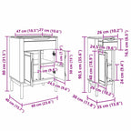 Juego de muebles de baño con cajón FLORO 2 pcs Marrón cera