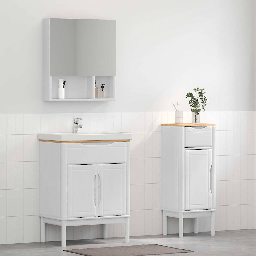 Juego de muebles de baño FLORO 2 pcs Madera de Pino Macizo