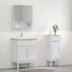 Juego de muebles de baño FLORO 2 pcs Madera de Pino Macizo