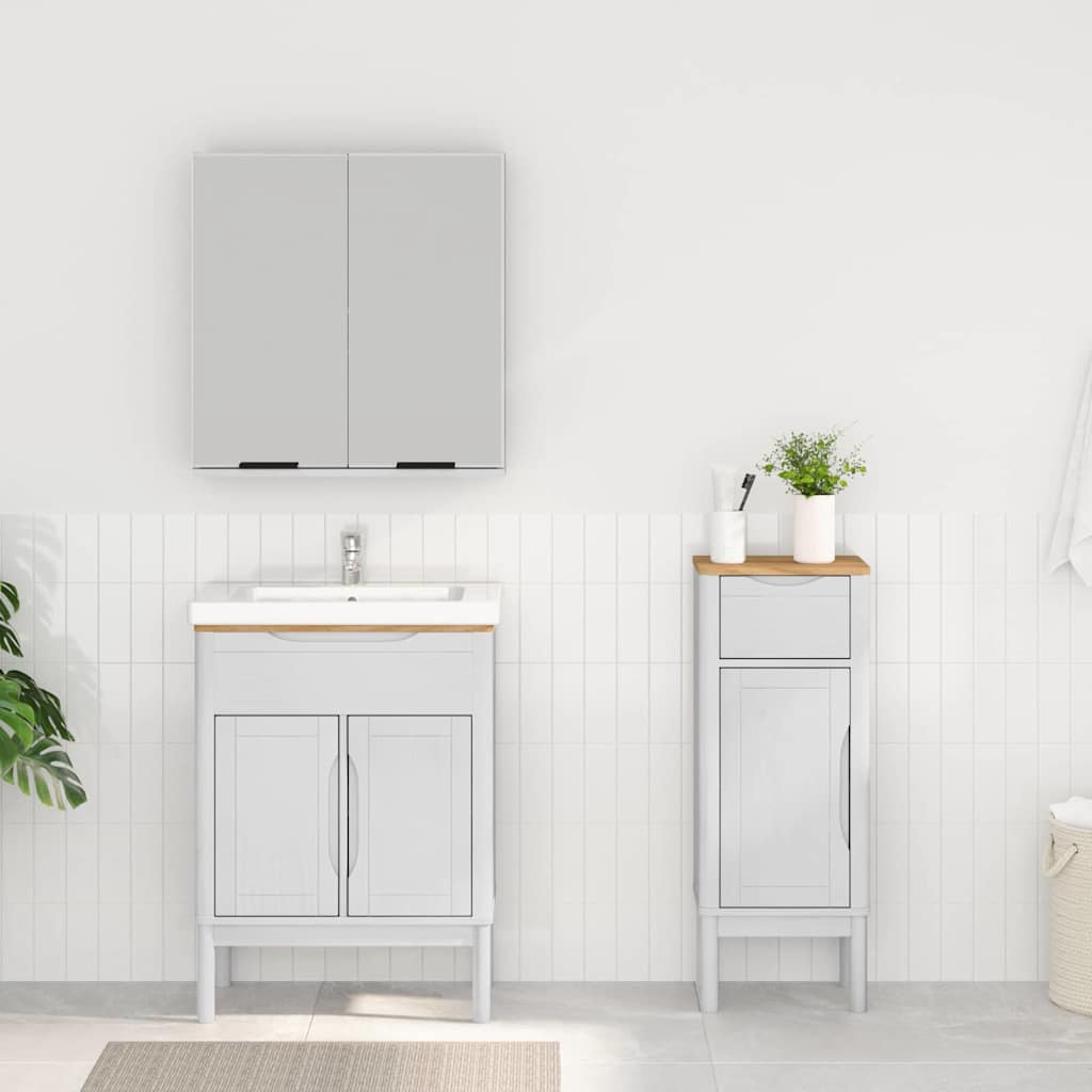 Juego de muebles de baño FLORO 2 pcs Madera de Pino Macizo