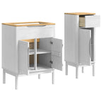 Juego de muebles de baño FLORO 2 pcs Madera de Pino Macizo