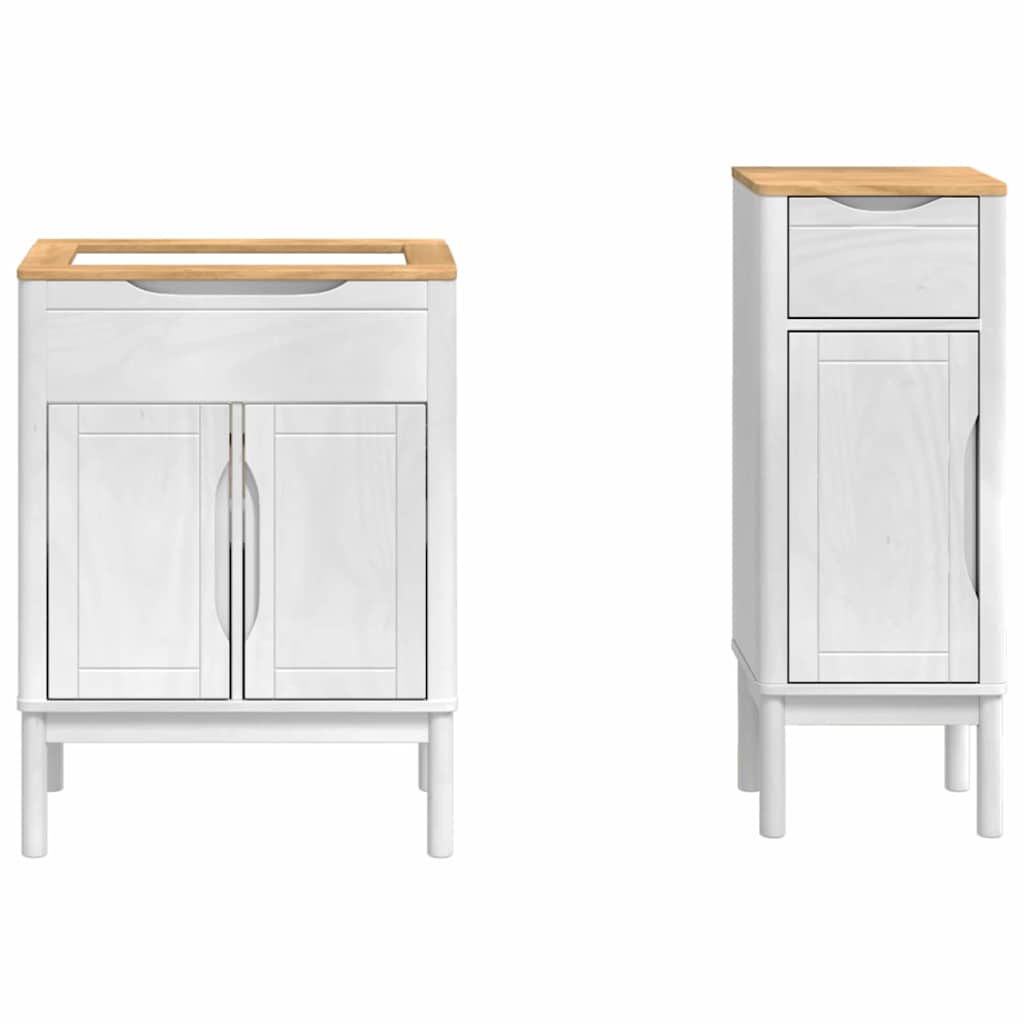 Juego de muebles de baño FLORO 2 pcs Madera de Pino Macizo