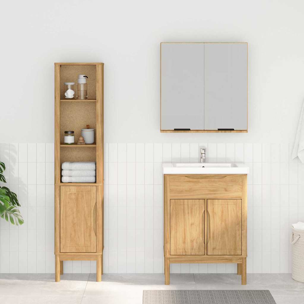 Juego de muebles de baño con estante FLORO 2 pcs Marrón cera