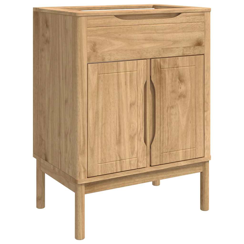 Juego de muebles de baño con estante FLORO 2 pcs Marrón cera