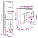 Juego de muebles de baño con estante FLORO 2 pcs Marrón cera