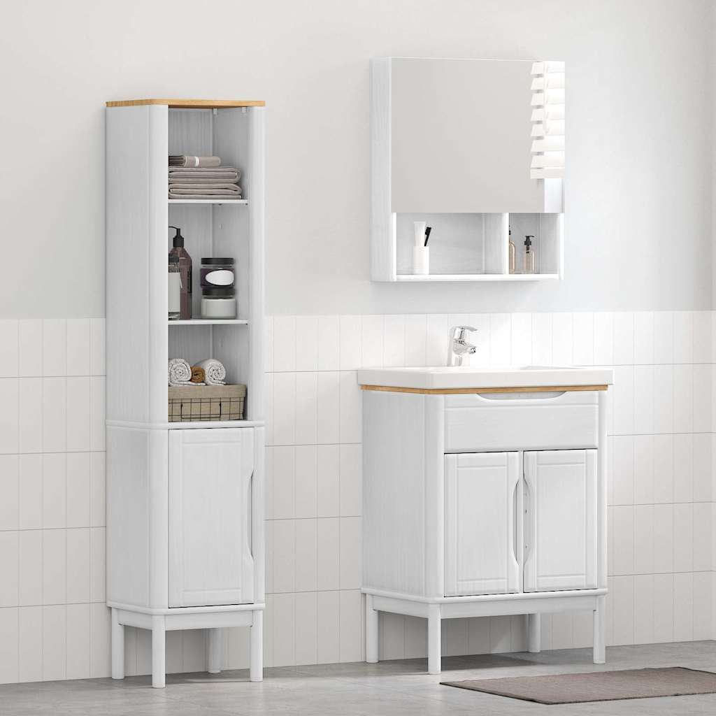 Juego de muebles de baño FLORO 2 pcs Madera de Pino Macizo