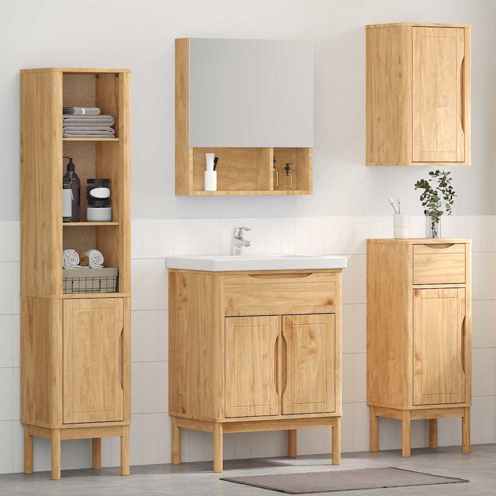 Juego de muebles de baño con cajón FLORO 2 pcs Marrón cera