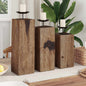 Porta velas 3 pcs Natural Madera maciza recuperada
