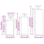 Porta velas 3 pcs Natural Madera maciza recuperada