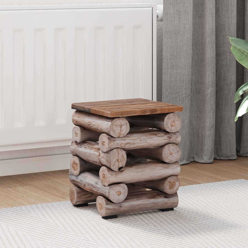 Taburete Natural 30 x 30 x 38 cm Madera de teca maciza
